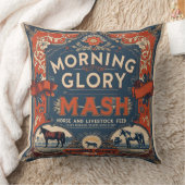 ヴィンテージホース食べ物を与えサックモーニンググローリーマッシュファーム クッション (ブランケット)