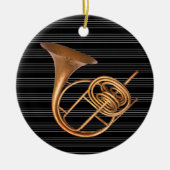 ヴィンテージホーパーソナライズされたンミュージカルブラス楽器 セラミックオーナメント (正面)