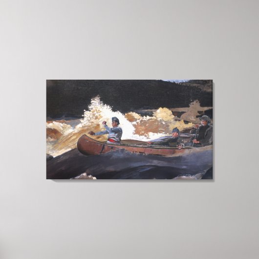 ヴィンテージホーマー射撃、 発砲ザラピッドSaguenay RIver キャンバスプリント (正面)