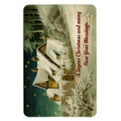 ヴィンテージホームウィンターシーン マグネット (縦)