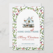 ヴィンテージホームスイートニューホームブルーハウスクリスマス シーズンカード (正面)