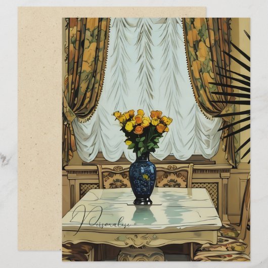 ヴィンテージホームデコールフローラスクラップブック紙 (正面/裏面)