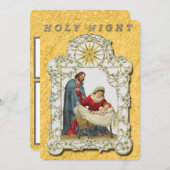 ヴィンテージホーリーナイト出生クリスマスフラットカード 案内状 (正面/裏面)