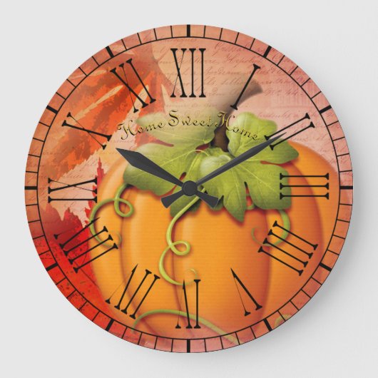 ヴィンテージホ素朴ームスイートホームカントリーオータム ラージ壁時計 (正面)