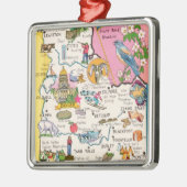 ヴィンテージボイシ、アイダホ州地図オーナメント メタルオーナメント (左)