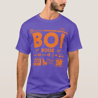 ヴィンテージボイシBOI空港コード旅行日レトロTr Tシャツ