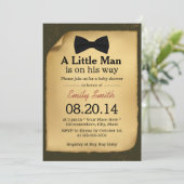 ヴィンテージボウタイリトルマンベビーシャワー招待状 招待状 (スタンド正面)