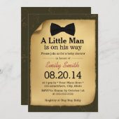 ヴィンテージボウタイリトルマンベビーシャワー招待状 招待状 (正面/裏面)