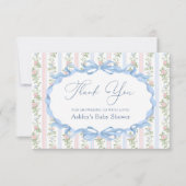 ヴィンテージボウフローラベビーシャワーありがとう サンキューカード (正面)