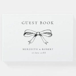 ヴィンテージボウブラック&ホワイト結婚ズ ゲストブック