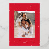 ヴィンテージボウメリークリスマスレッド2写真 箔シーズンカード (裏面)