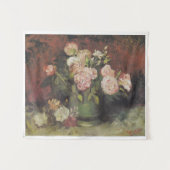 ヴィンテージボウルと牡丹とバラバンゴッホ タペストリー (正面(横))