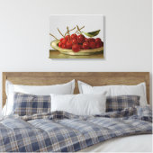 ヴィンテージボウル・オブ・レッド・さくらんぼ キャンバスプリント (インサイチュ (寝室))