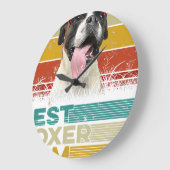ヴィンテージボクサー犬の愛犬ペットオーナー ラージ壁時計 (傾斜)