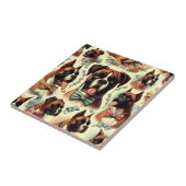 ヴィンテージボクサー犬シームレス タイル (側面)