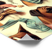 ヴィンテージボクサー犬シームレス ポスター (角)