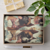 ヴィンテージボクサー犬シームレス 薄葉紙 (ギフト)