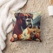 ヴィンテージボクサー絵画ドッグ クッション (ブランケット)