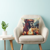 ヴィンテージボクサー絵画ドッグ クッション (椅子)