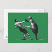 ヴィンテージボクシングカンガルー葉書 ポストカード (正面/裏面)