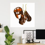 ヴィンテージボクシング用手袋及びヘルメット ポスター (ホームオフィス)