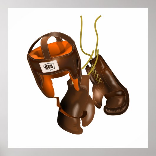 ヴィンテージボクシング用手袋及びヘルメット ポスター (正面)