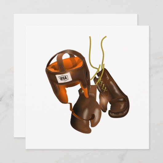 ヴィンテージボクシング用手袋及びヘルメット 招待状 (正面/裏面)