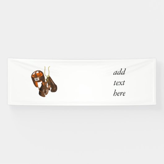 ヴィンテージボクシング用手袋及びヘルメット 横断幕 (横)