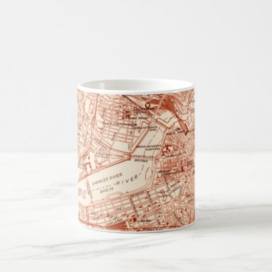 ヴィンテージボストンの地図 コーヒーマグカップ (中央)