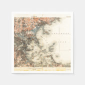 ヴィンテージボストンの地図 スタンダードカクテルナプキン (正面)