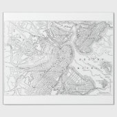 ヴィンテージボストンの地図（1878年） ラッピングペーパー (フラット)