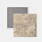ヴィンテージボストンの地図（1880年） マグネット (正面/裏面)