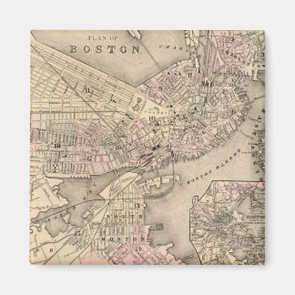 ヴィンテージボストンの地図（1880年） マグネット
