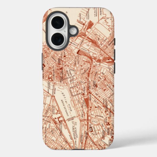 ヴィンテージボストンの地図 Case-Mate iPhoneケース (裏面)