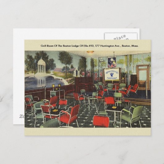 ヴィンテージボストンエルクスロッジNumber 10ポストカード ポストカード (正面/裏面)