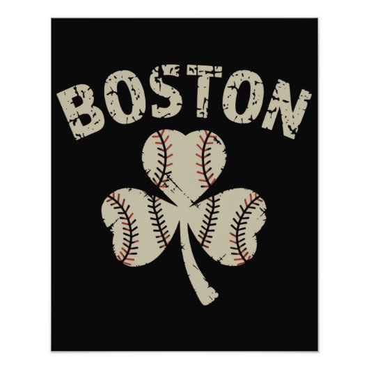 ヴィンテージボストンセントパトリックの日アイリッシュシャムロック フォトプリント            (正面)