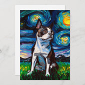 ヴィンテージボストンテリア |愛の動物のかわいい贈り物 シーズンカード (正面/裏面)