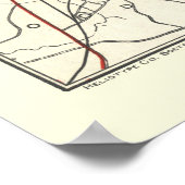 ヴィンテージボストントランジットラインマップ(1914) ポスター (角)