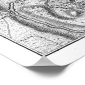 ヴィンテージボストンハーバーの地図（1807年） BW ポスター (角)