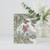 ヴィンテージボストンハーバーの地図(1807) ポストカード (スタンド正面)