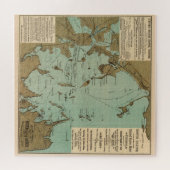 ヴィンテージボストンハーバーの地図(1884年) ジグソーパズル (横)