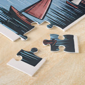 ヴィンテージボストンマサチューセッツのシティスケープ&シルボートズ ジグソーパズル (側面)