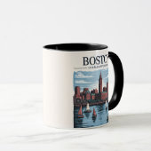 ヴィンテージボストンマサチューセッツのシティスケープ&シルボートズ マグカップ (正面右)