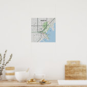 ヴィンテージボストンマサチューセッツの地図,ボストンマアメリカの地図 ポスター (キッチン)