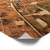 ヴィンテージボストンマサチューセッツの地図，ボストンマアメリカの地図 ポスター (角)