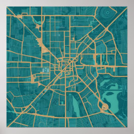 ヴィンテージボストンマサチューセッツの地図，ボストンマアメリカの地図 ポスター