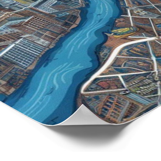 ヴィンテージボストンマサチューセッツの地図,ボストンマアメリカの地図 ポスター (角)