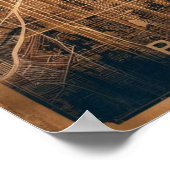 ヴィンテージボストンマサチューセッツの地図，ボストンマアメリカの地図 ポスター (角)