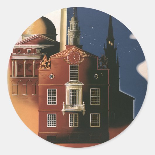 ヴィンテージボストンマサチューセッツ州ポールリバーズライド ラウンドシール (正面)