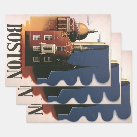 ヴィンテージボストンマサチューセッツ州ポールリバーズライド ラッピングペーパーシート (セット)